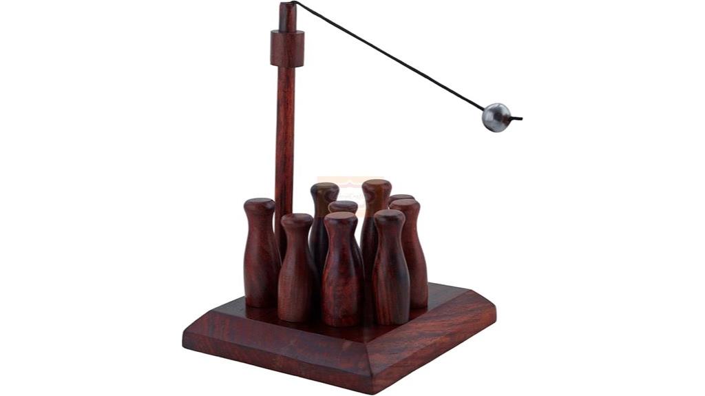 mini wooden bowling set