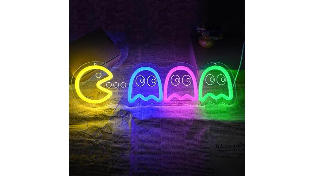 neon arcade game sign