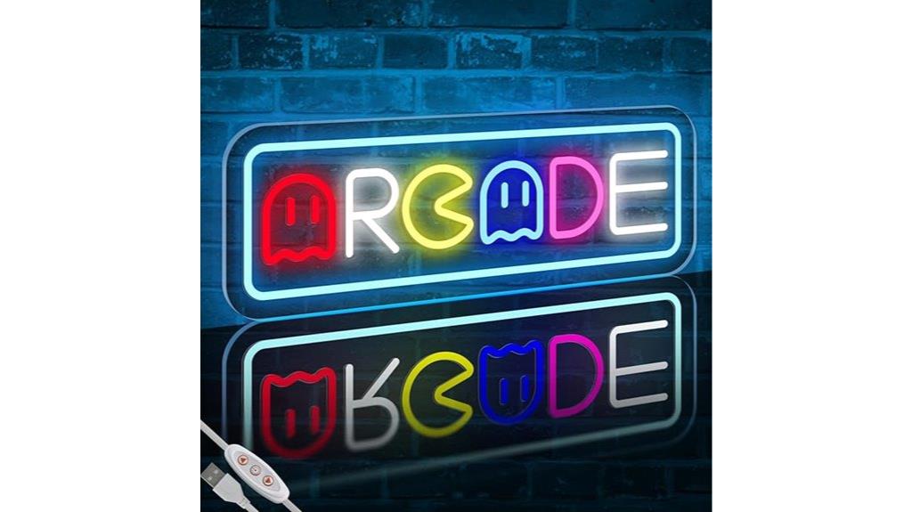 neon arcade gaming sign