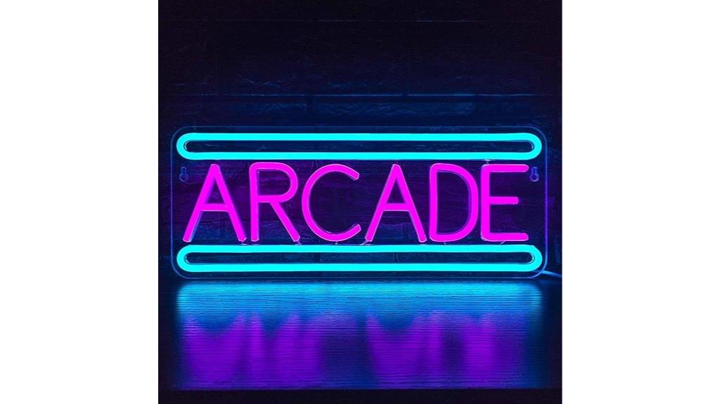 neon arcade sign decor