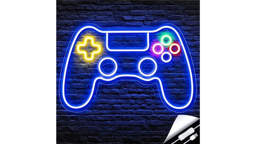 neon gaming room sign