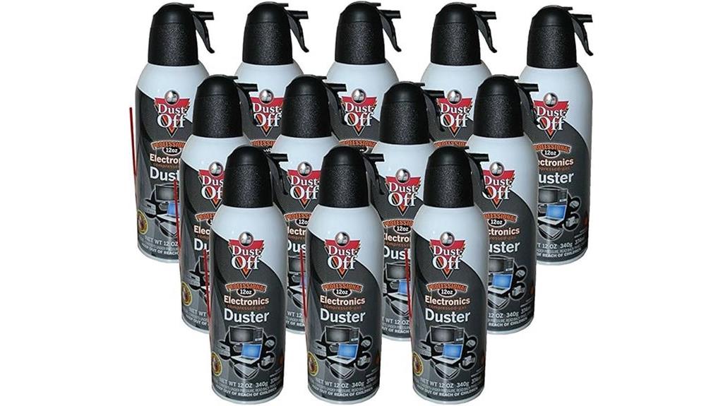 pack of 12 compressed air dusters