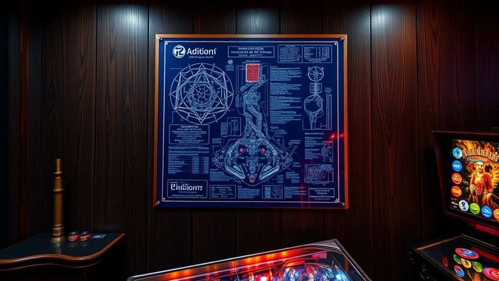 pinball blueprint art posters