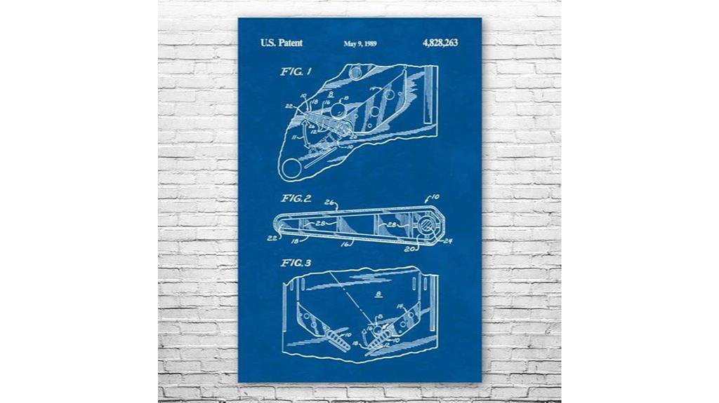 pinball flipper blueprint poster
