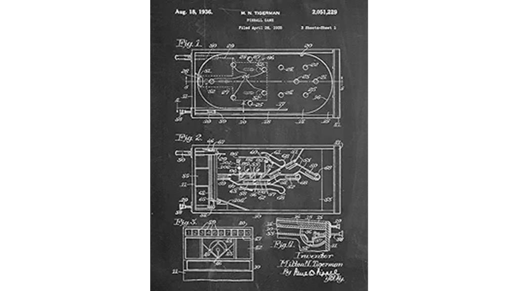 pinball machine patent print