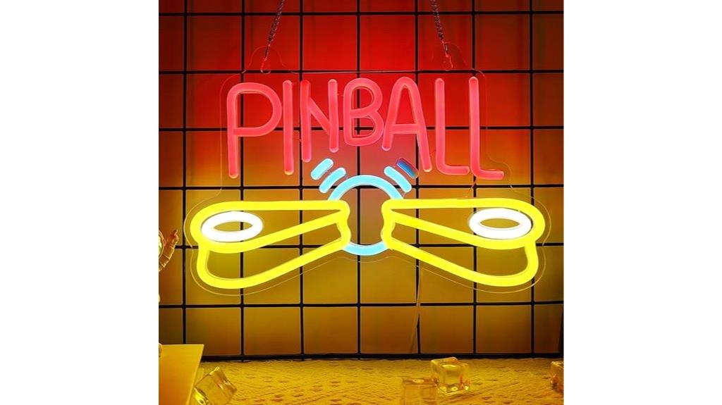 pinball neon arcade sign