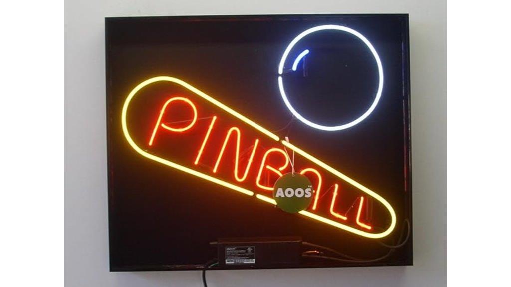 pinball neon beer sign
