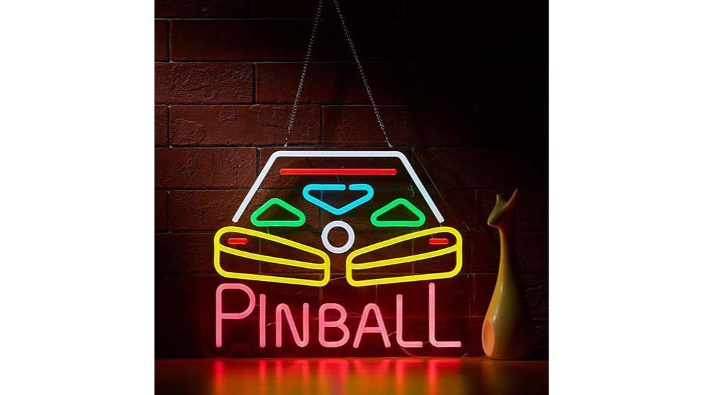 pinball neon wall sign