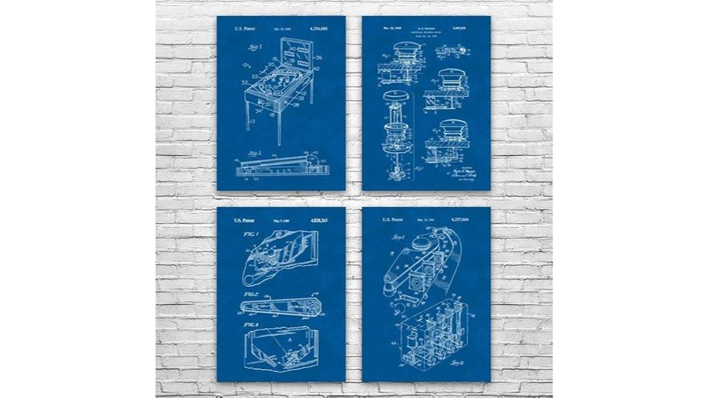 pinball patent poster set