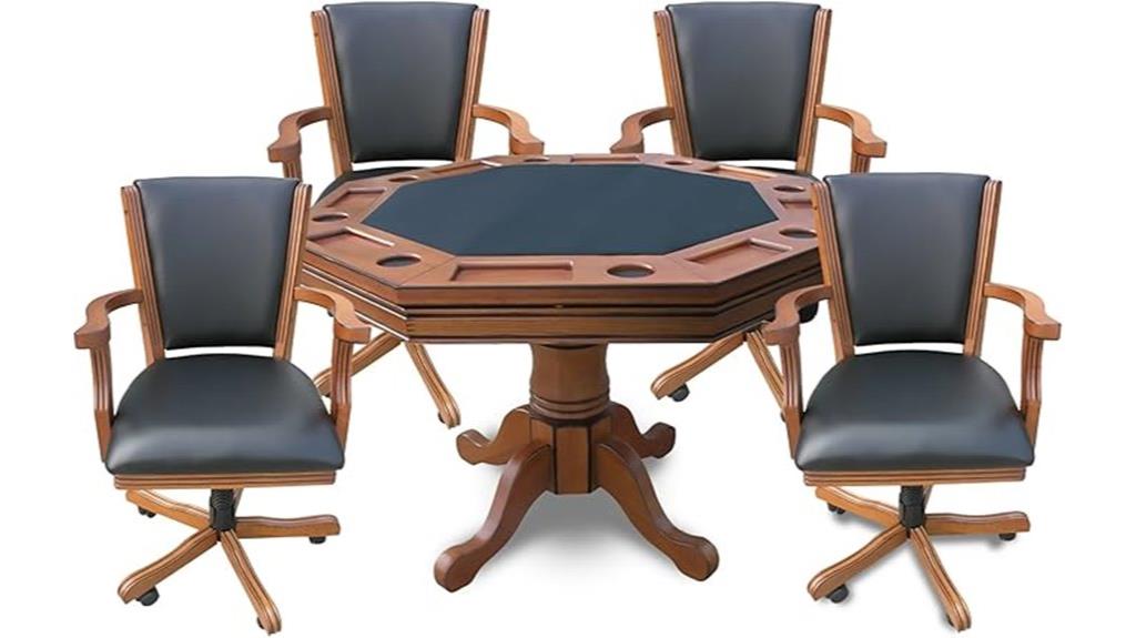 poker table with chairs