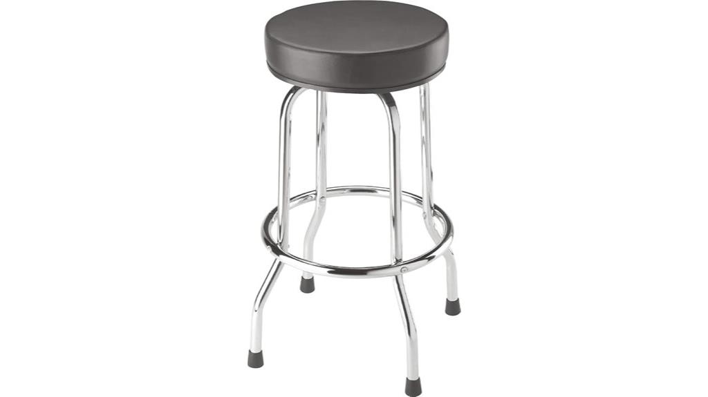 red padded swivel stool