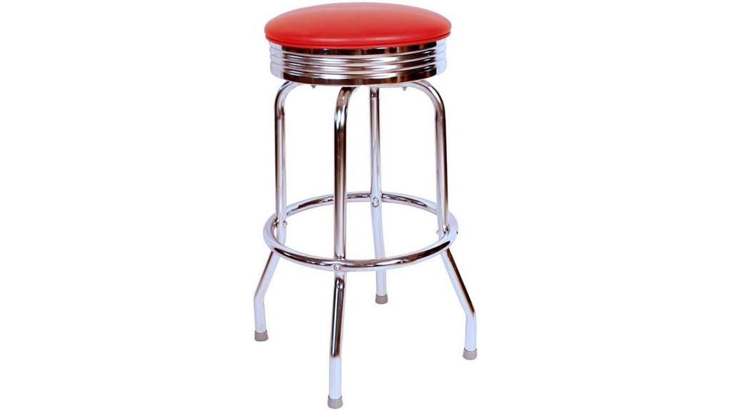 red retro chrome bar stool