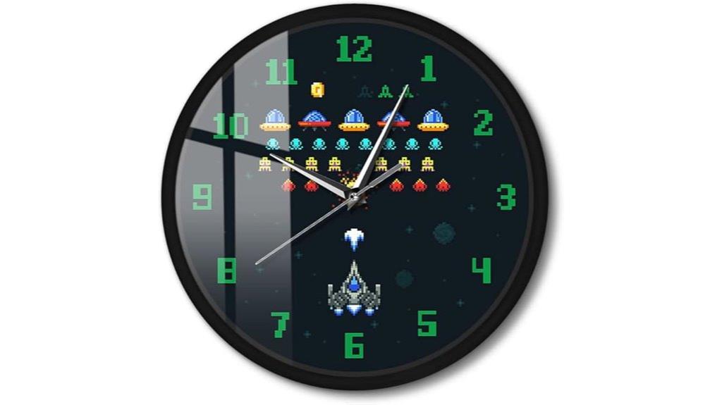 retro alien space clock