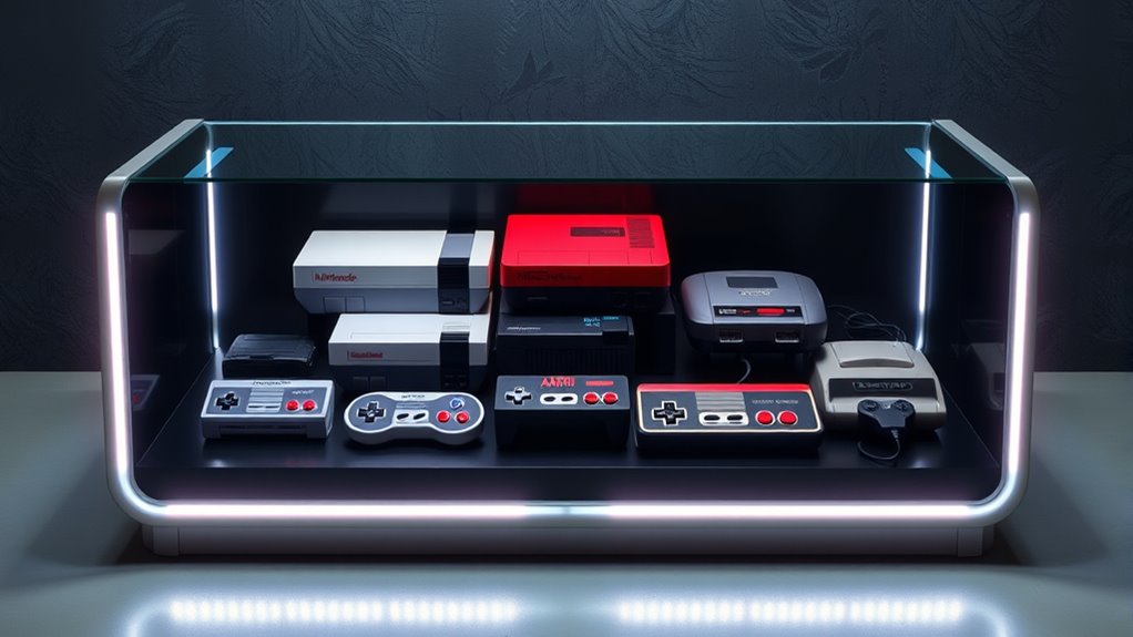 retro console display stands