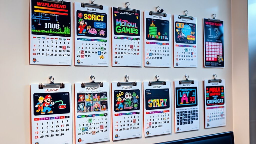 retro gaming calendar collection