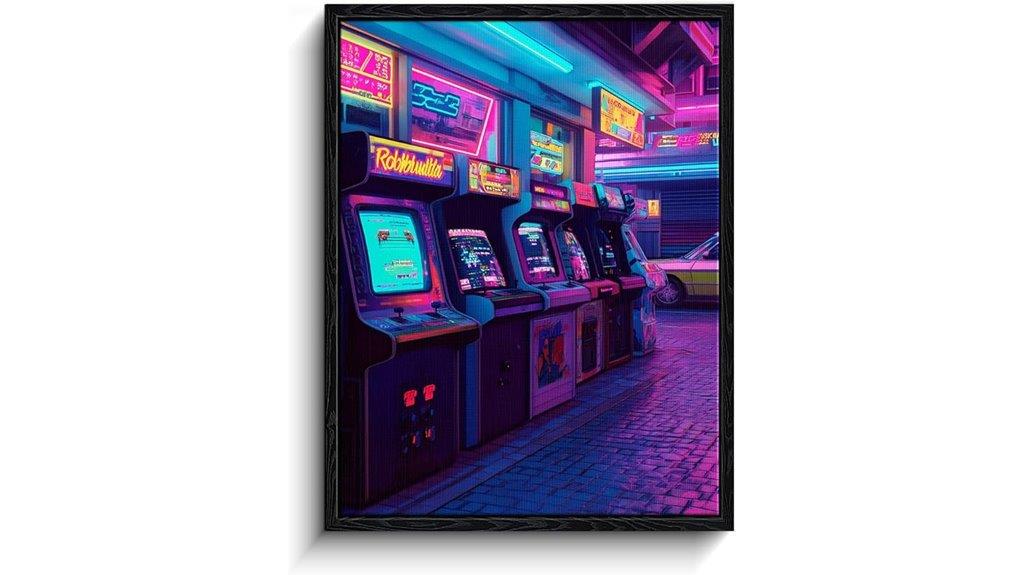 retro neon gaming poster