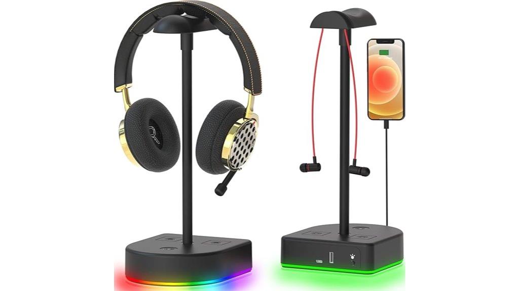 rgb gaming headset stand