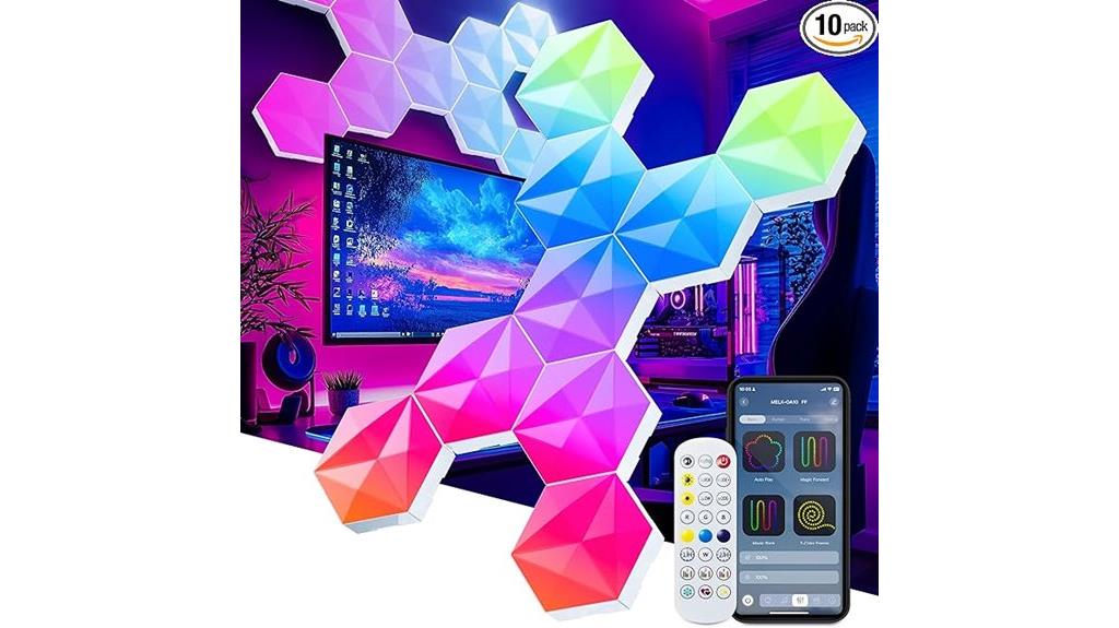 rgb hexagon light panels