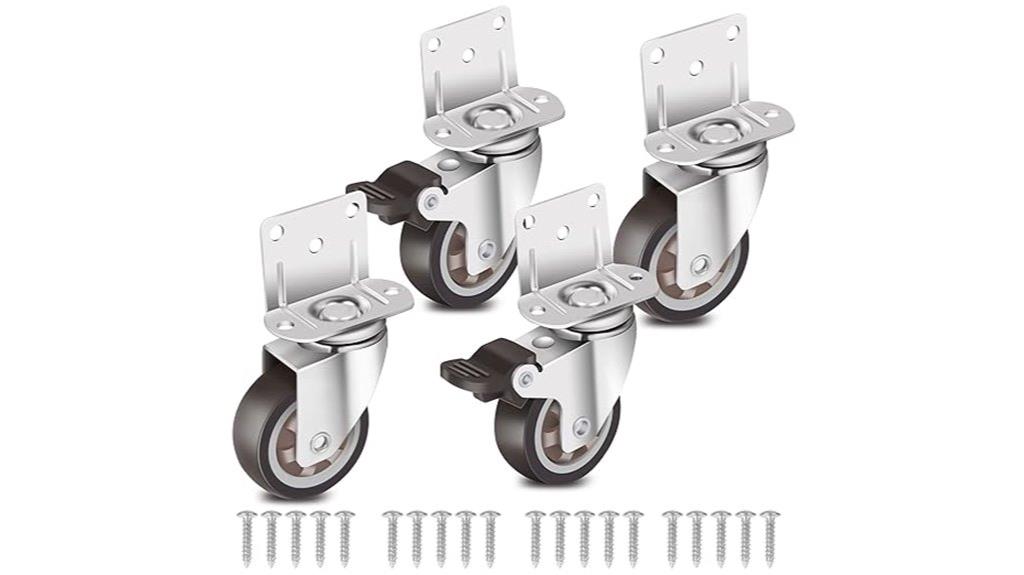 rubber swivel casters set