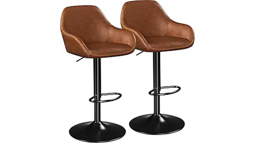 set of 2 swivel bar stools