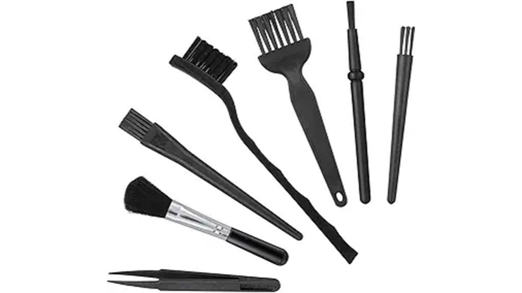 seven piece anti static brush set