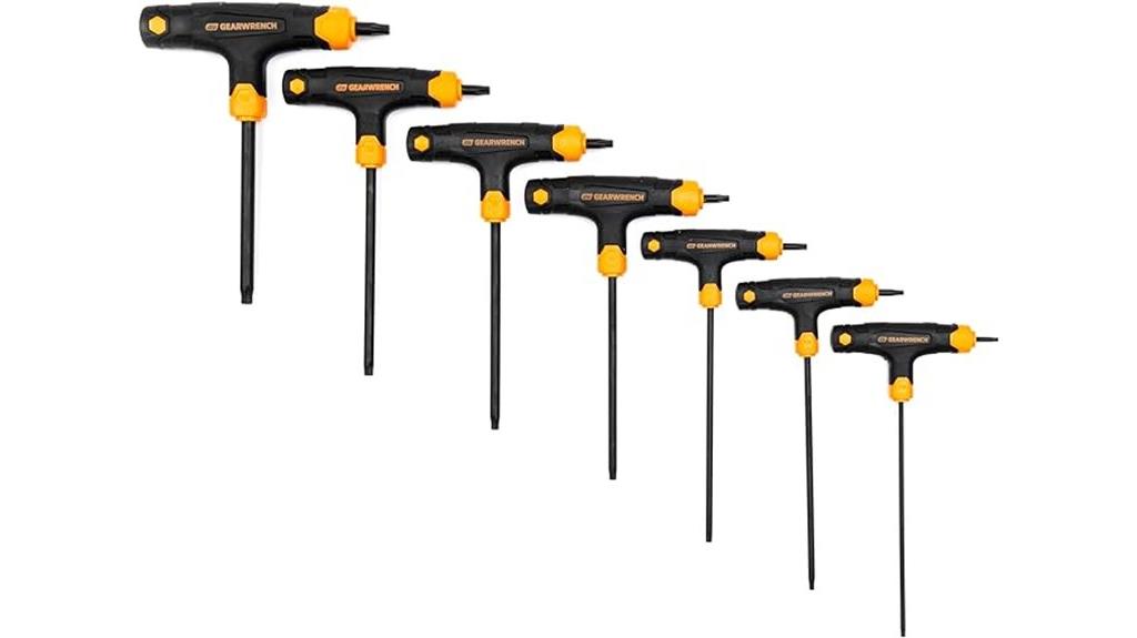 seven piece t handle torx set
