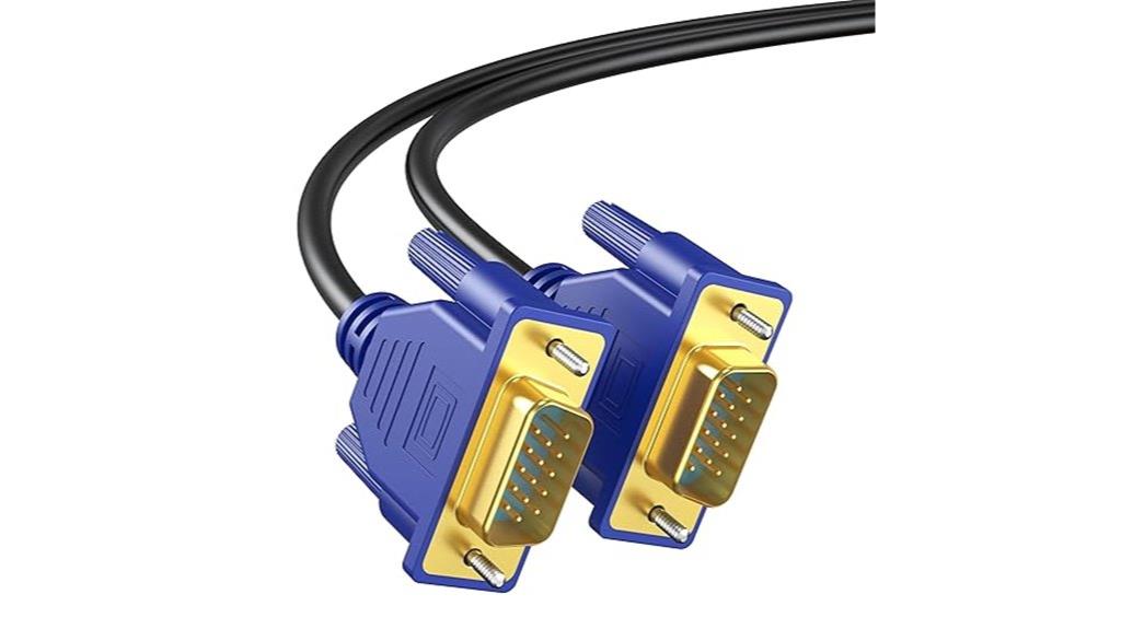 six foot gold vga cable