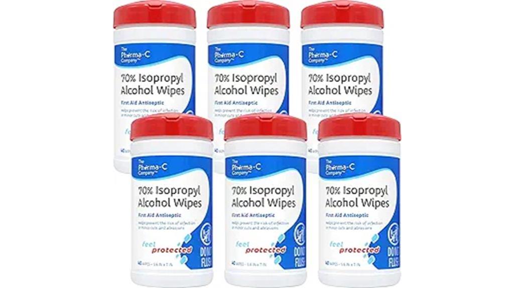 six pack isopropyl alcohol wipes