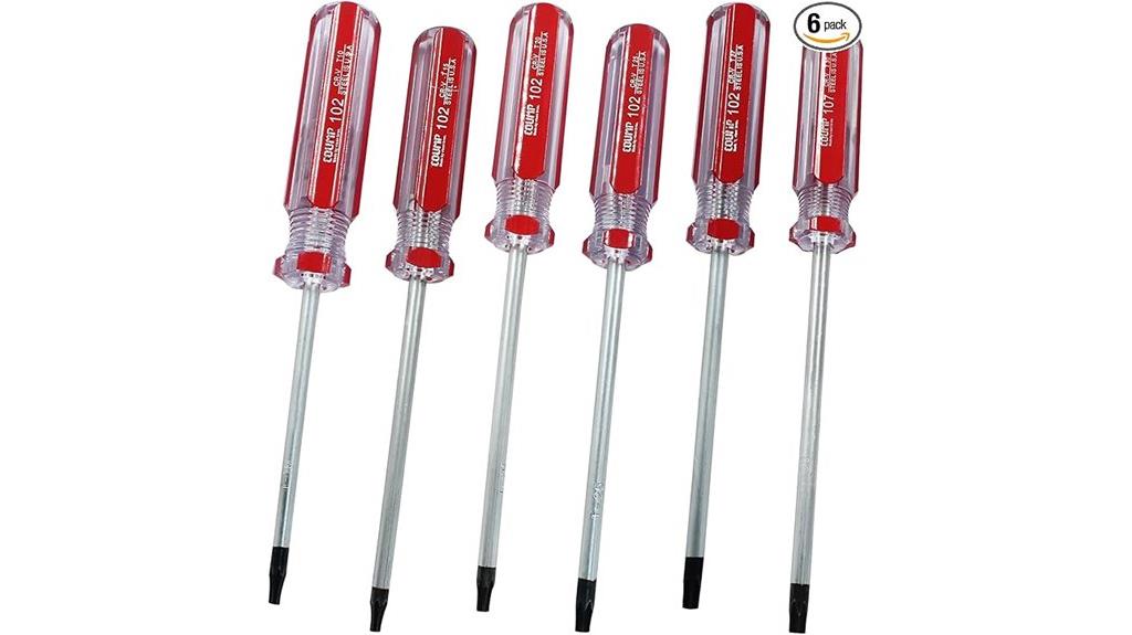 six piece torx screwdriver set