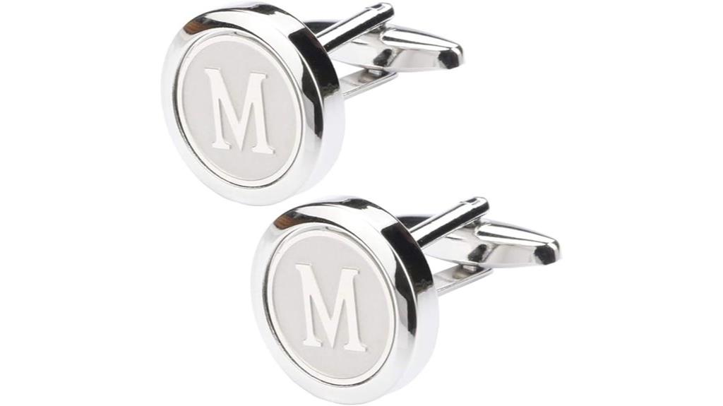 stainless steel initial cufflinks