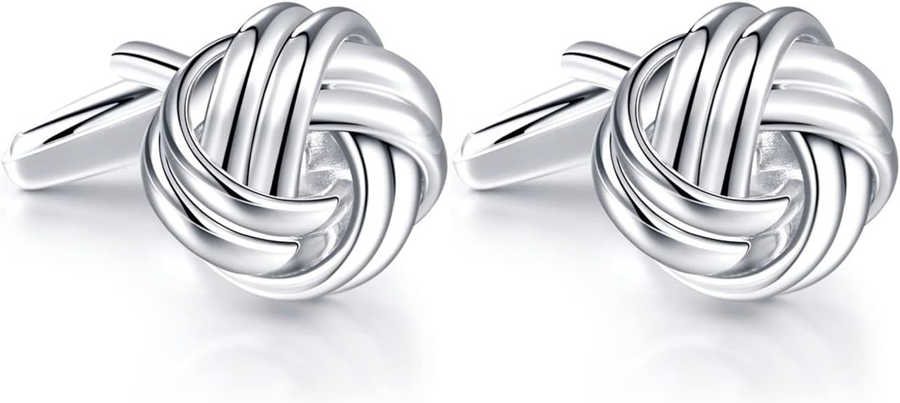 steel twist knot cufflinks