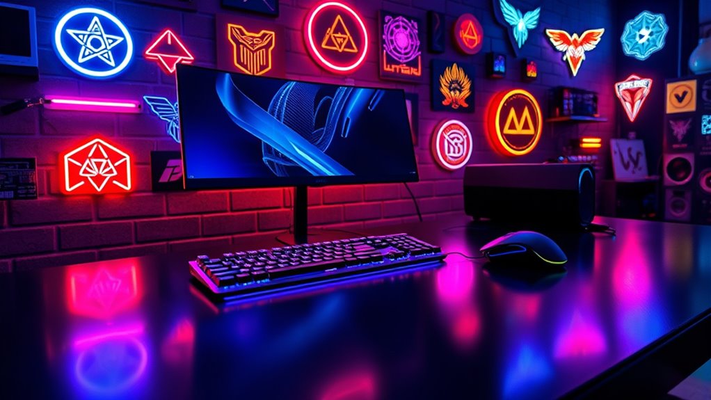 top gaming neon sign desks