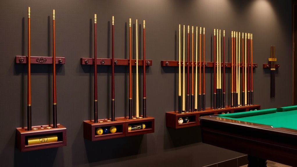 top wall mounted cue racks