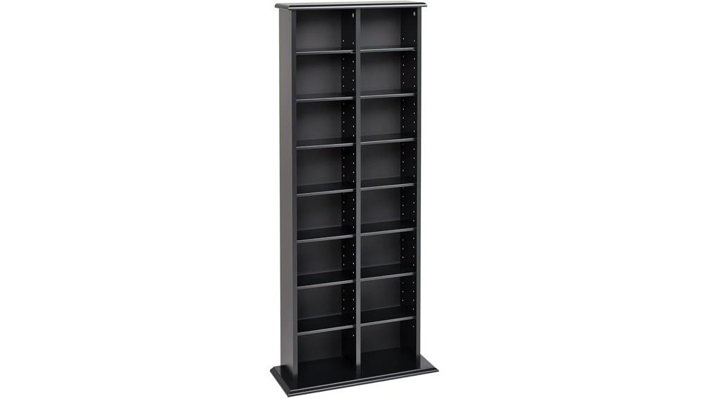 two column tall black cabinet