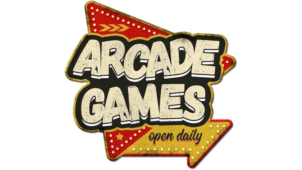 vintage arcade metal sign