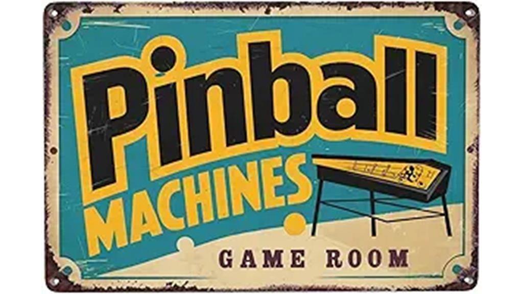 vintage pinball game sign