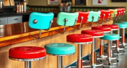 vintage style soda bar stools