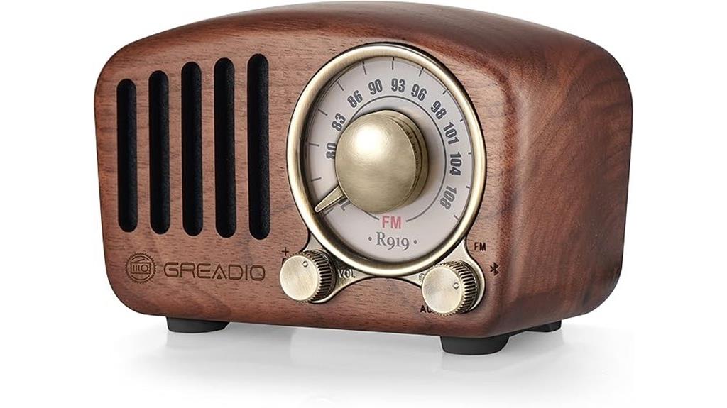 vintage walnut bluetooth speaker