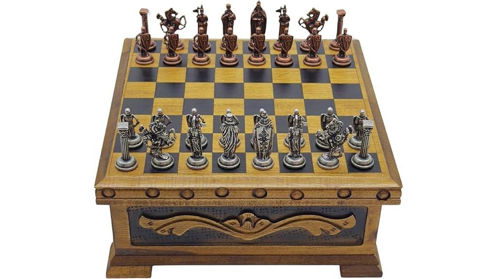 wooden chess with storage
