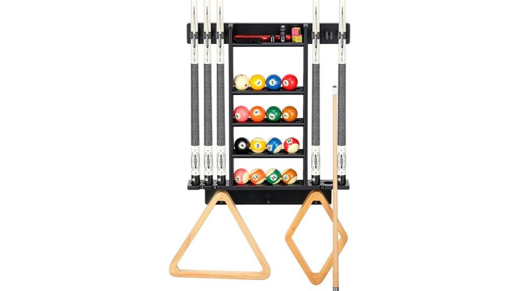 wooden cue rack wall mounted