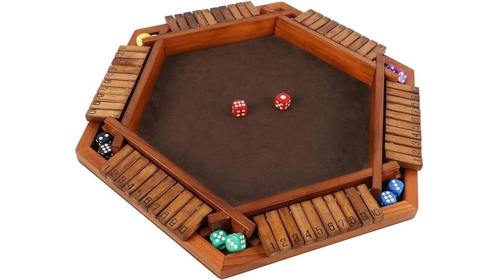 wooden dice game for players