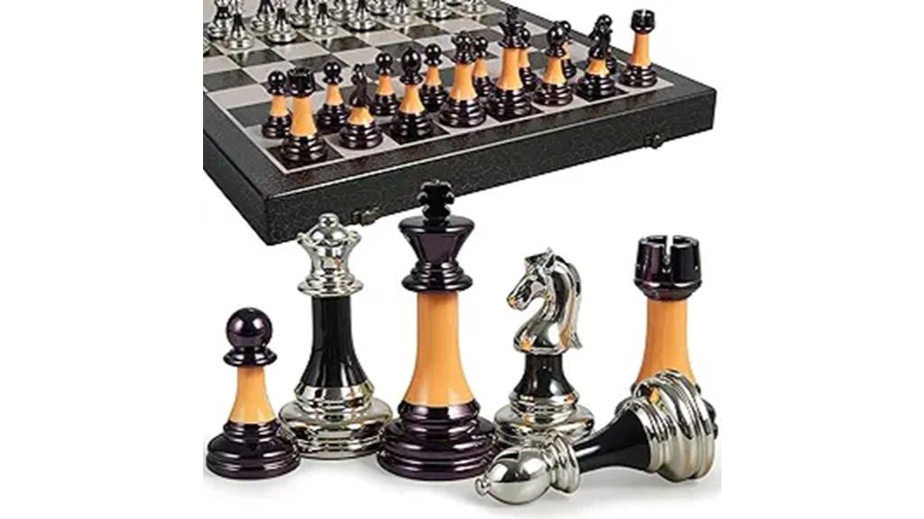 wooden foldable chess set