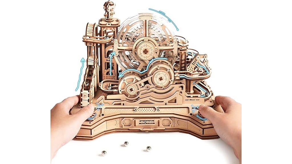 wooden marble run puzzle