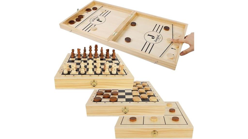 wooden travel board game