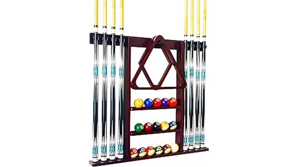 wooden wall cue rack