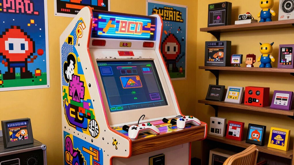 vintage arcade memorabilia displays
