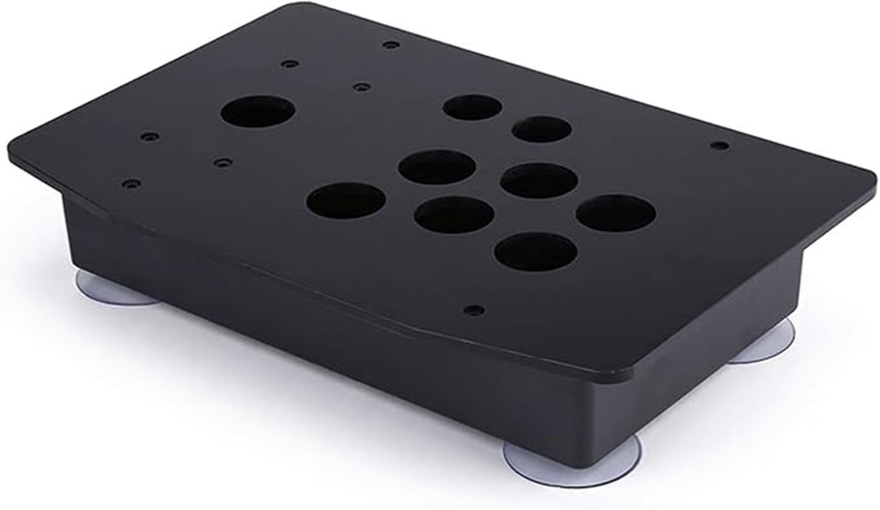 arcade cabinet with black acrylic