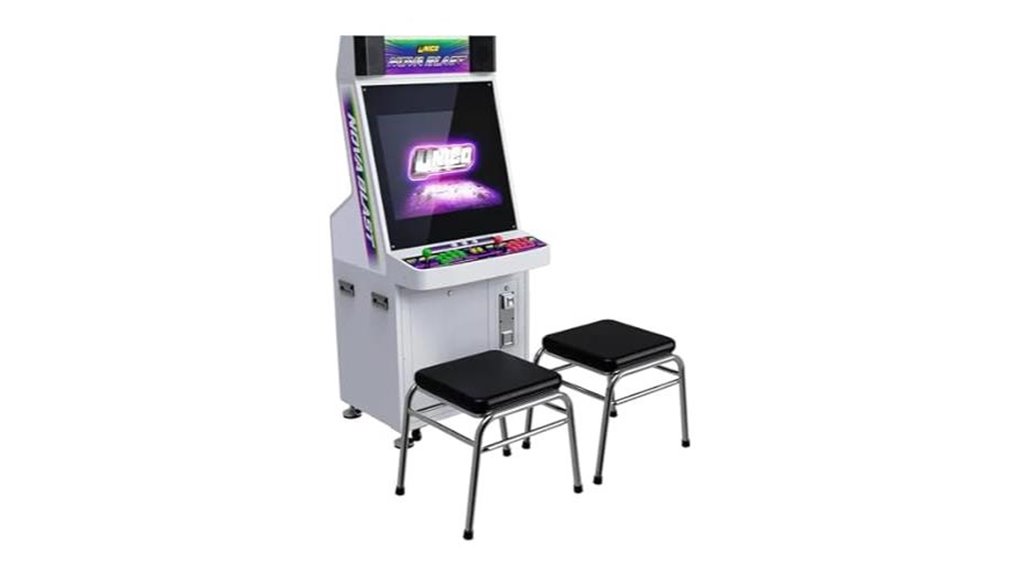 arcade console with stools