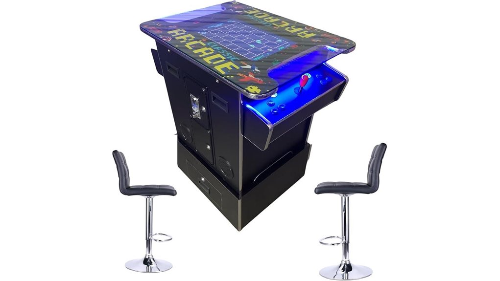 arcade machine with stools