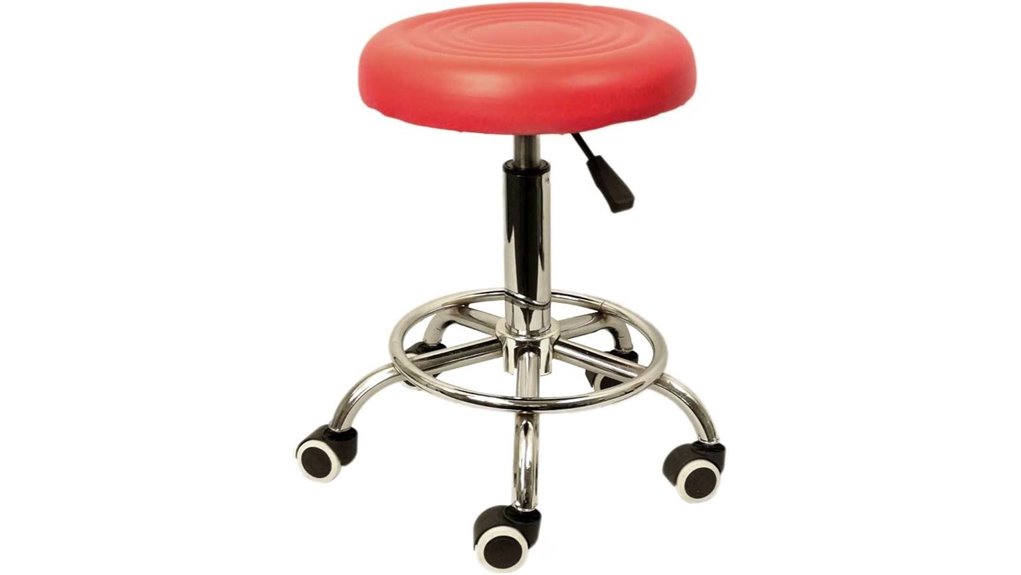 red adjustable gaming stool